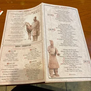 the menu