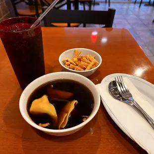 Wonton Soup, Dark Broth, Really Good