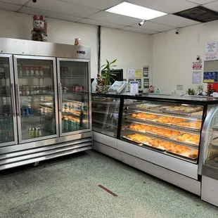 a display of baked goods