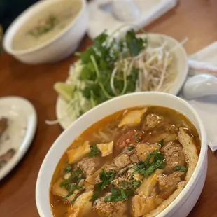 a bowl of soup on a table