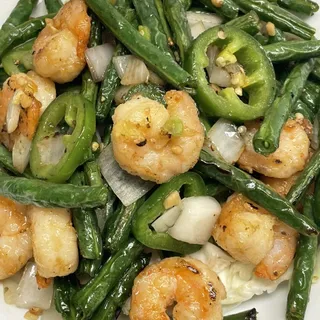 Salt & pepper string bean w/ shrimp