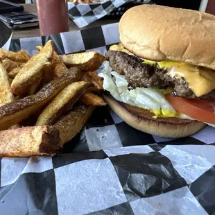 Now that&apos;s a burger! An old school burger that your grandfather would eat at a dinner in the 60s.