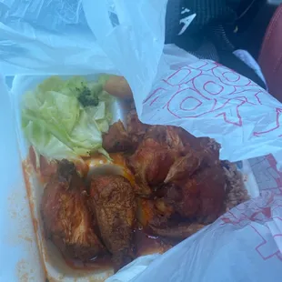 chicken wings and fried chicken, food