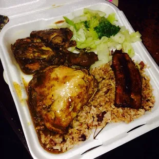 Jerk chicken and rice!