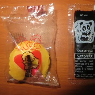 Fortune cookie and soy sauce