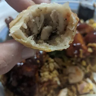 Store bought frozen egg rolls.. you can get these at BJs