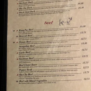menu