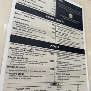 the menu