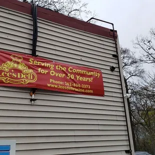 a sign on the side of a building