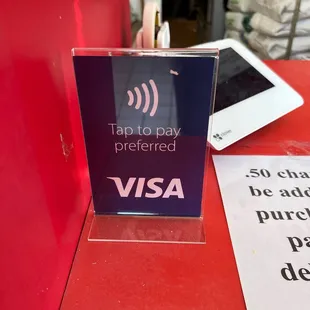a visa card on a table