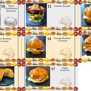 menu, burgers