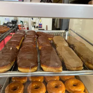 food, donuts, dough desserts
