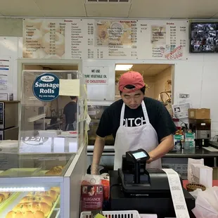 a man behind the counter