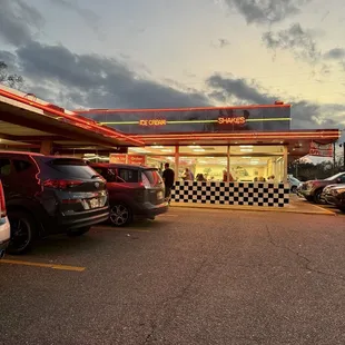 cars parked in a parking lot