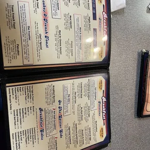 the menus
