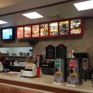 a restaurant counter