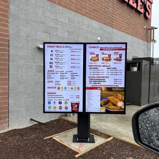 a menu for the restaurant