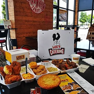 a table full of food