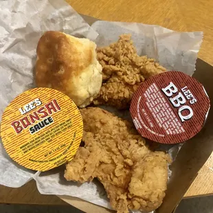 fried chicken and biscuits