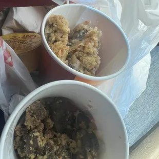 Large Livers &amp; Gizzards. OG&apos;s know they USED to give you a whole box of either livers and gizzards or mixed instead of these cups! BUMMER!
