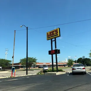 a car driving down the street