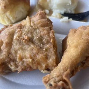 fried chicken and biscuits