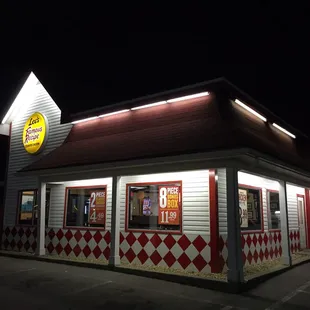 a restaurant at night