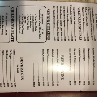 This is the current menu.