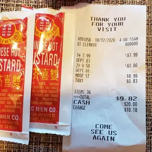 The lady charged me $1 extra for 2 packages of Hot Mustard and 1 Sweet &amp; Sour sauce which should have been free with the meal.