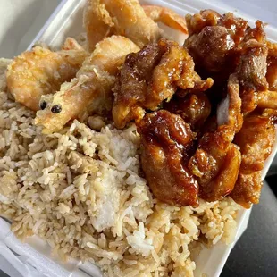 Sesame Chicken and Shrimp