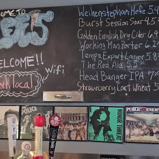 a chalkboard with a menu on it