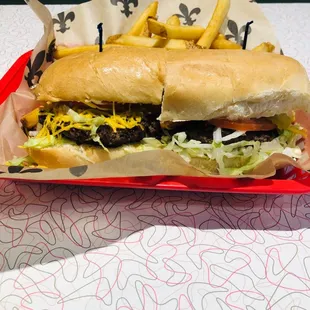 Cheeseburger poboy