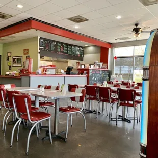 the inside of the restaurant