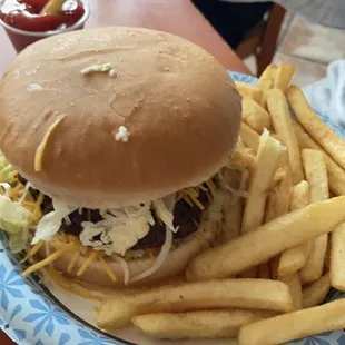 Cheese burger  this was the weirdest experience. Of my life ... why do they use shredded cheese