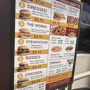 Updated 2023 Menu, prices increased