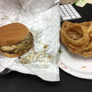 Original with fried egg and grilled onions...no mayo or pickle...and onion rings...my God!