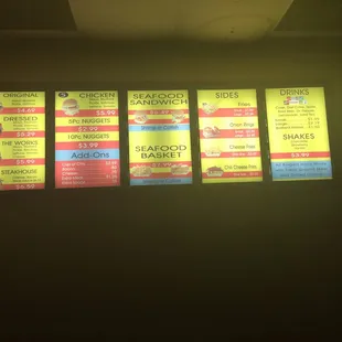 Their menu board