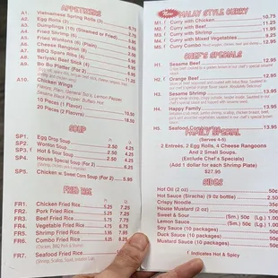 menu