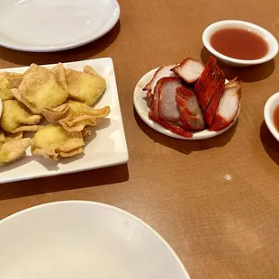 Crab Puffs and Bbq Pork