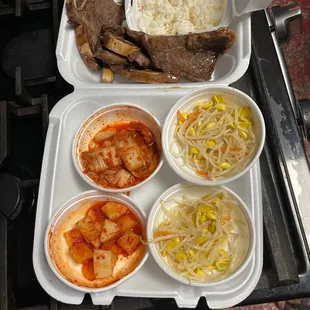 4 side dishes with three entrees? Cheap and not the kind of sides that were so good, that less could be saviored. Booooo