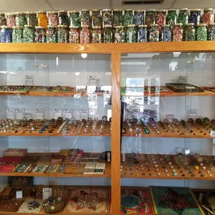 Marbles on display.