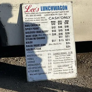 Lunch menu