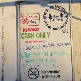 a sign for cash only