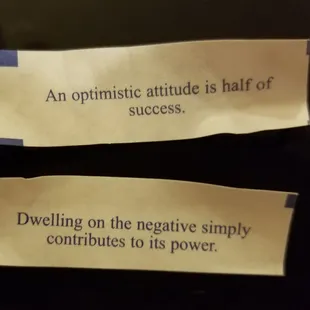 Food was good, had to laugh both of our fortunes said the same thing in different ways.