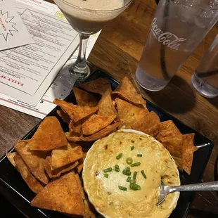 Elote dip and espresso martini