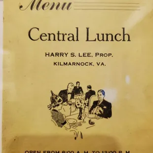 First menu from 1939.
