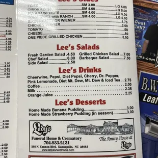 Dessert Menu