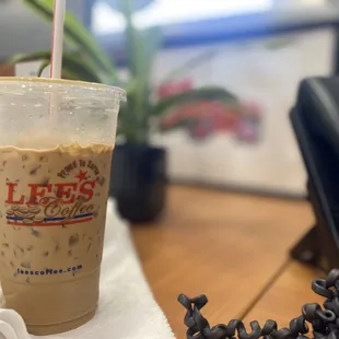 a cup of iced coffee
