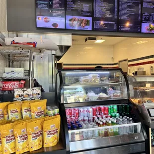 a display of food items