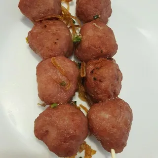 Grilled Pork Meatball Skewers